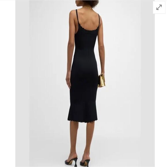 NWT L'Agence Asa Knit Midi Dress Medium Black - Picture 6 of 16